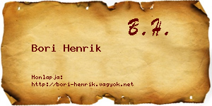 Bori Henrik névjegykártya