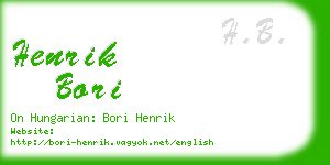 henrik bori business card